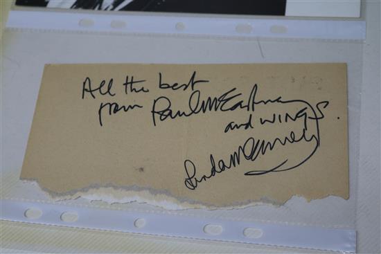 An album of Pop music autographs including Paul McCartney, Ray Davies, Roy Orbison etc